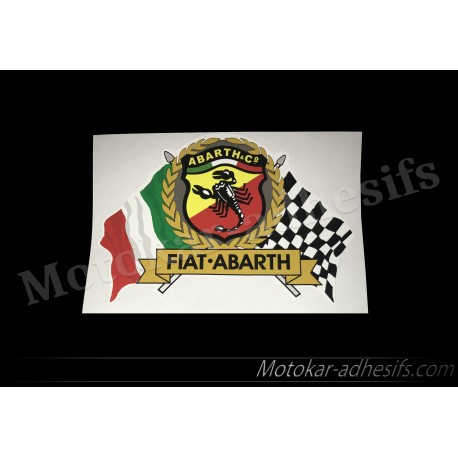 Autocollant sticker ABARTH drapeau